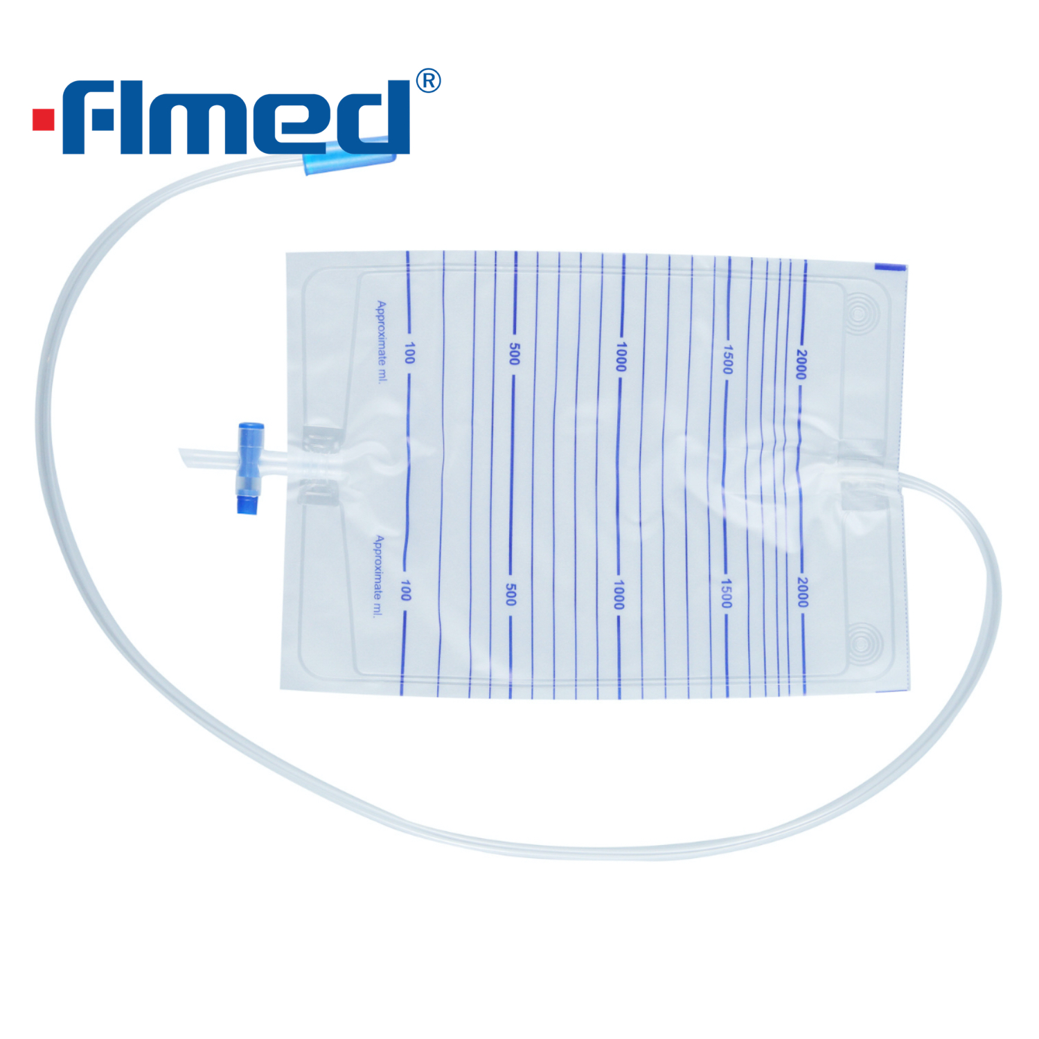Sac urinaire économique jetable 2000 ml 0,12 mm d'épaisseur Type de soupape-push
