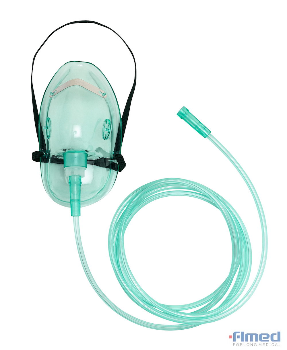 Masque d'oxygène médical adulte avec tube de 2,1 m